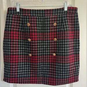 Plaid Skirt- Pink Lily